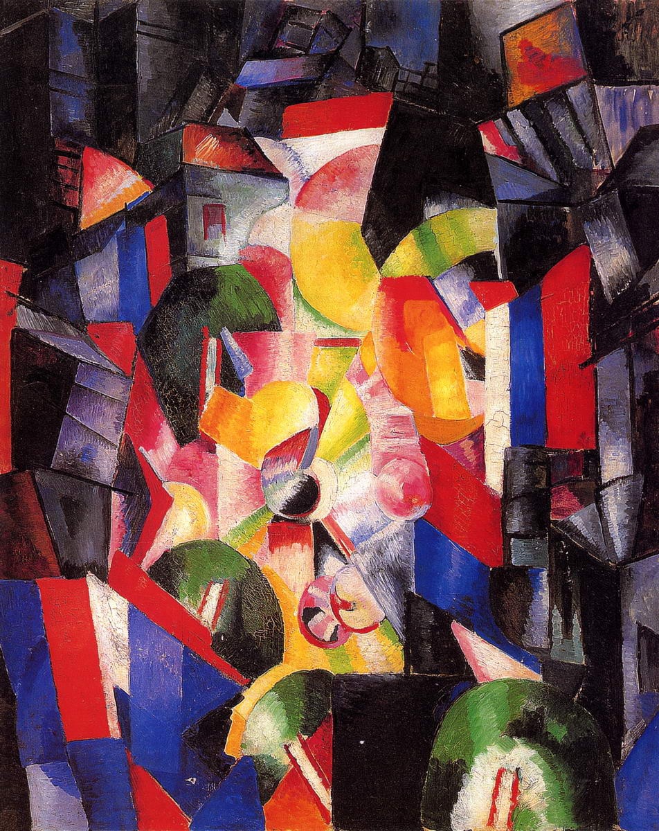 Город ночью, Alexandra Exter, 1913