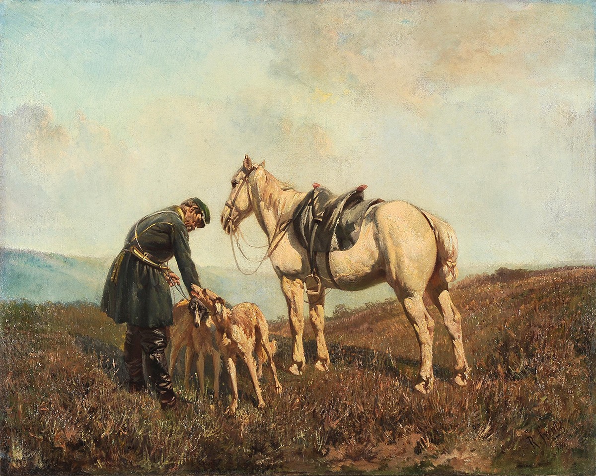 Борзятник придворной охоты Никонов, Rudolf Frentz, 1869