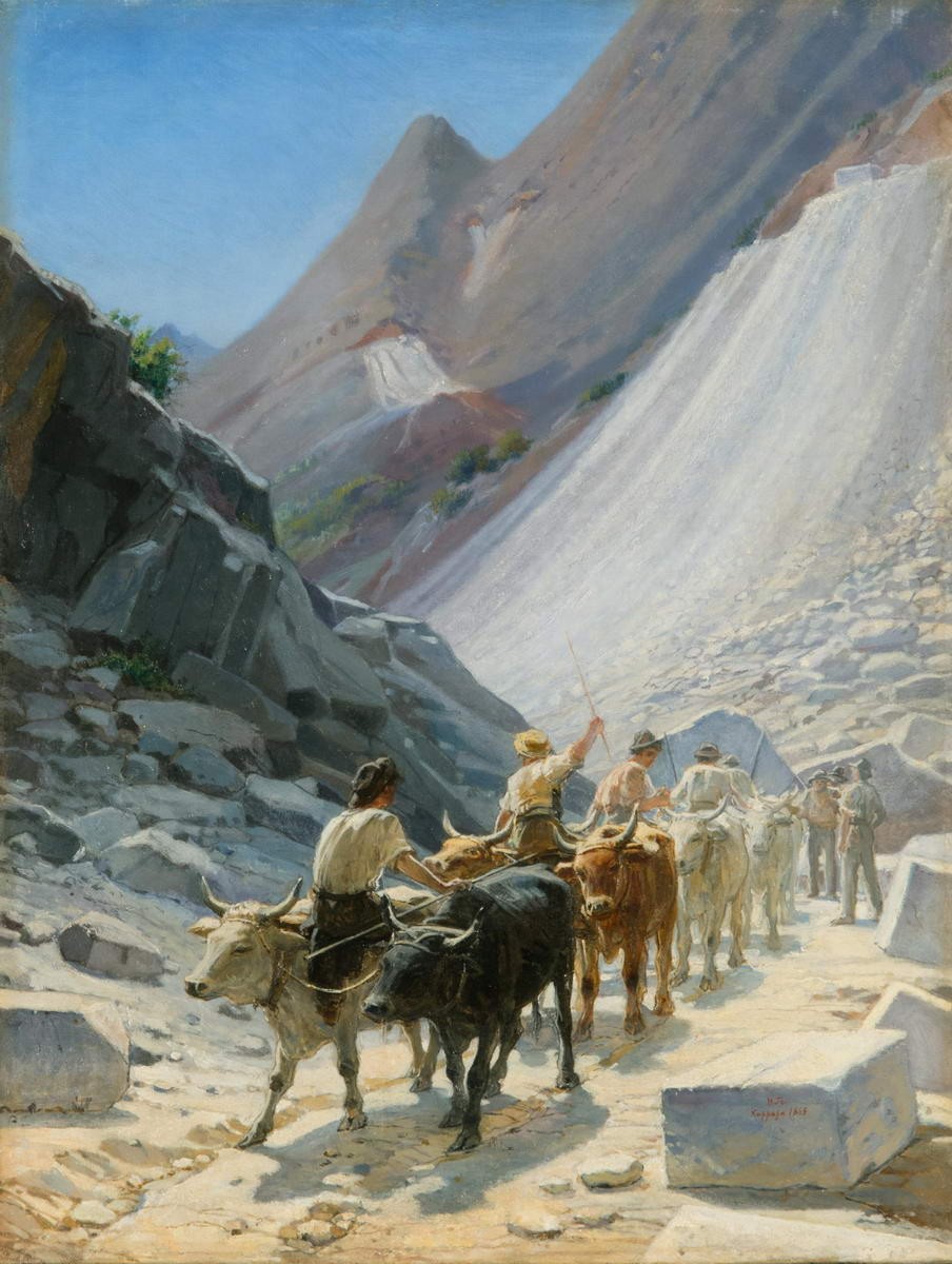 Перевозка мрамора в Карраре, Nikolai Ge, 1868