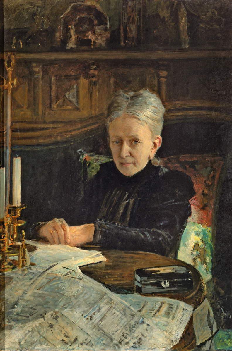 Портрет писательницы и общественной деятельницы Е. О. Лихачевой, Nikolai Ge, 1892