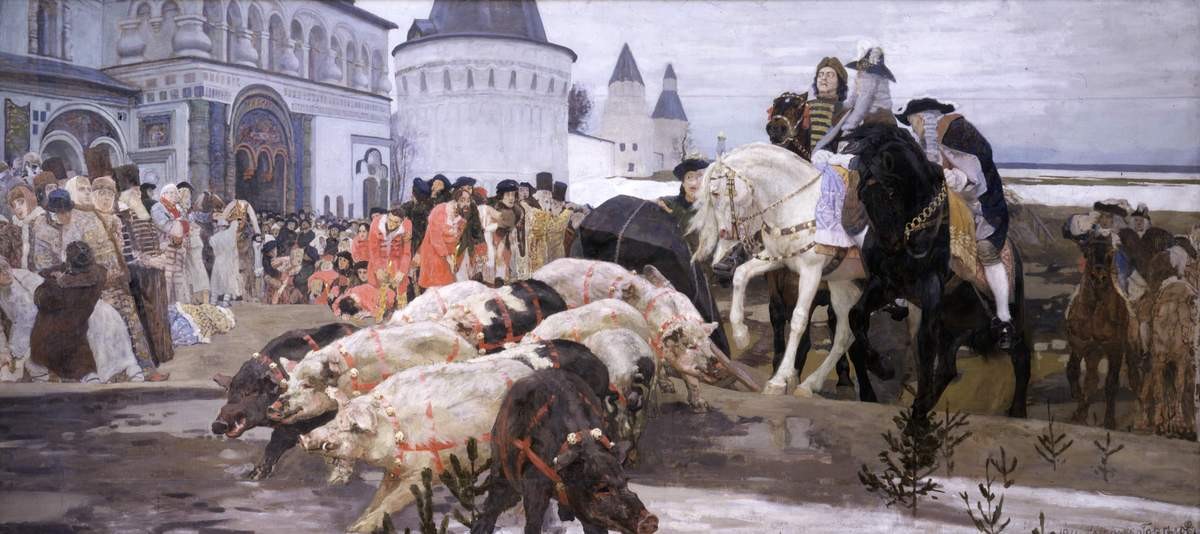 Осмеяние трупа Ивана Милославского, Gavriil Gorelov, 1911