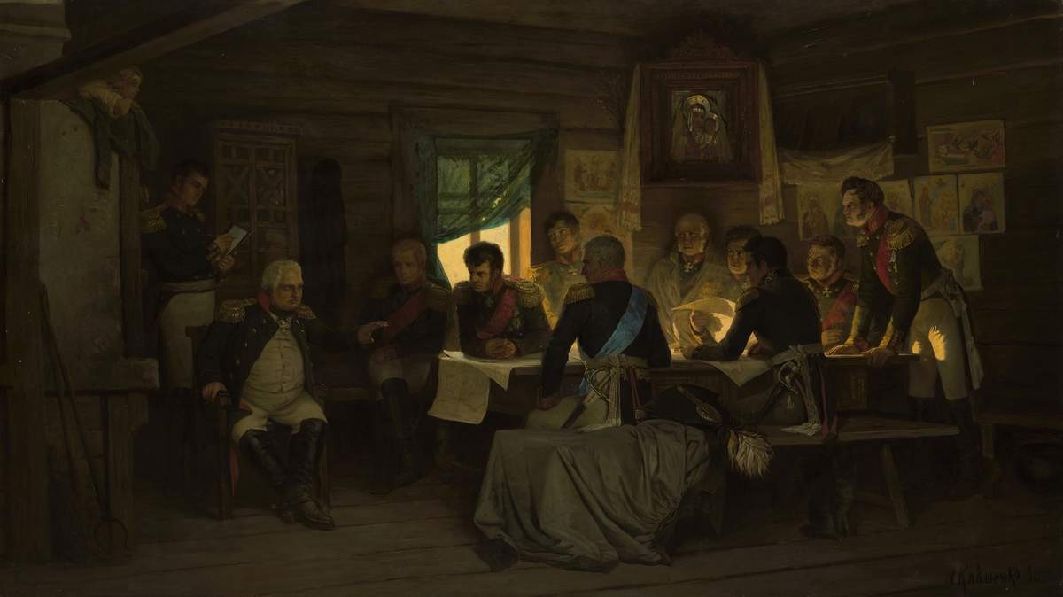 Военный совет в Филях в 1812 году, Aleksey Kivshenko, 1880