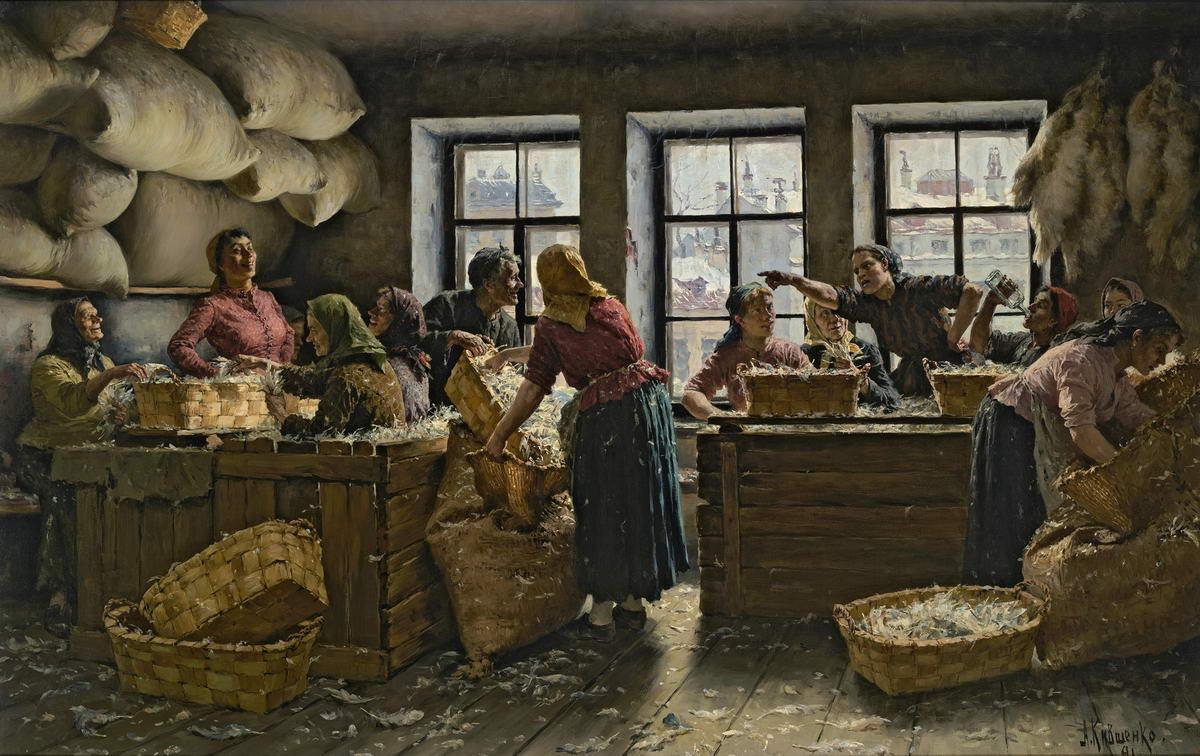 Сортировка перьев, Aleksey Kivshenko, 1891