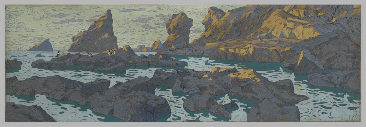 Птицы на скалах полярного моря. У Командорских островов, Konstantin Korovin, 1899