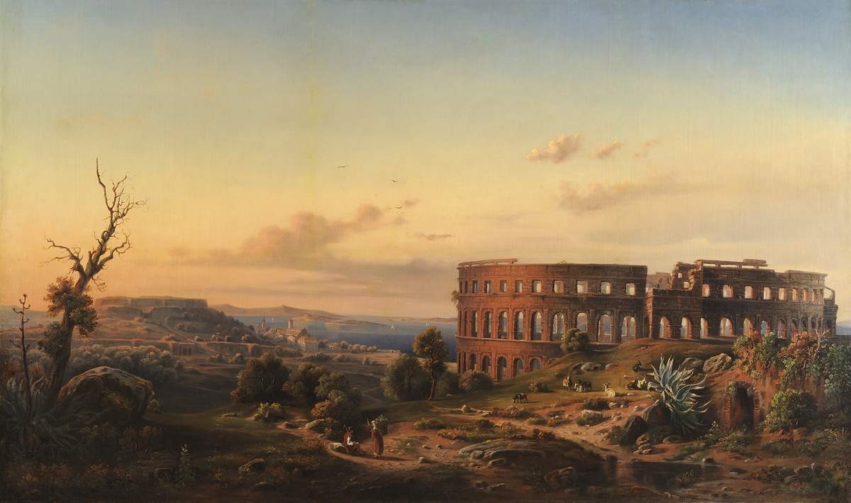Вид Колизея в Италии, first half of the 19th century
