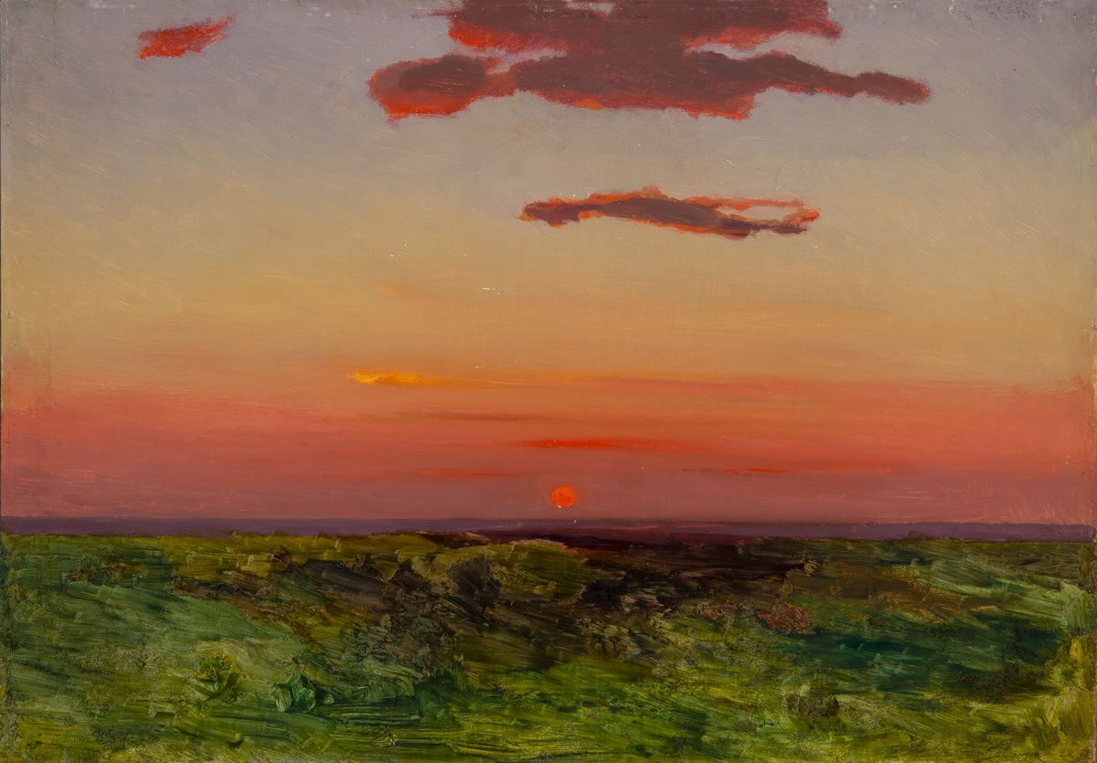 Закат в степи на берегу моря, Arkhip Kuindzhi, 1900s