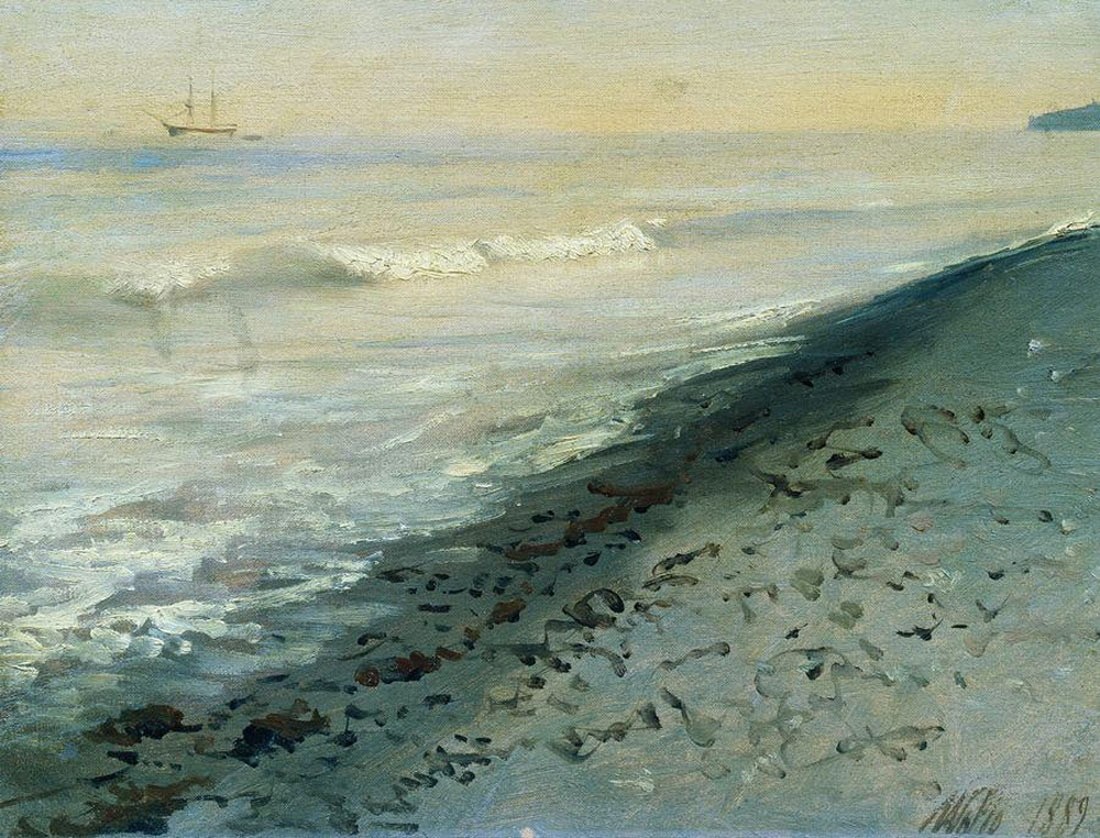 Берег моря близ Алушты, Lev Lagorio, 1889