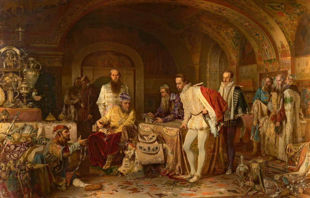 Иван Грозный показывает сокровища английскому послу Горсею, Alexander Litovchenko, 1875