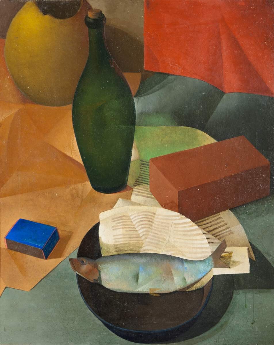 Натюрморт с селедкой, Vladimir Malagis, 1925