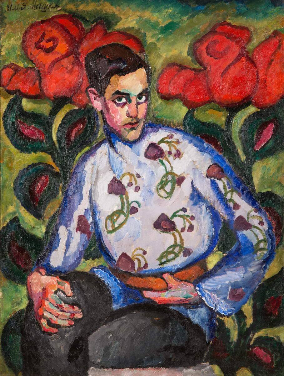 Портрет мальчика в расписной рубашке, Ilya Mashkov, 1909