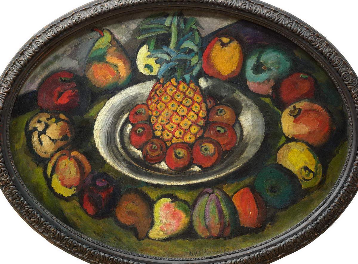 Натюрморт с ананасом, Ilya Mashkov, c. 1910
