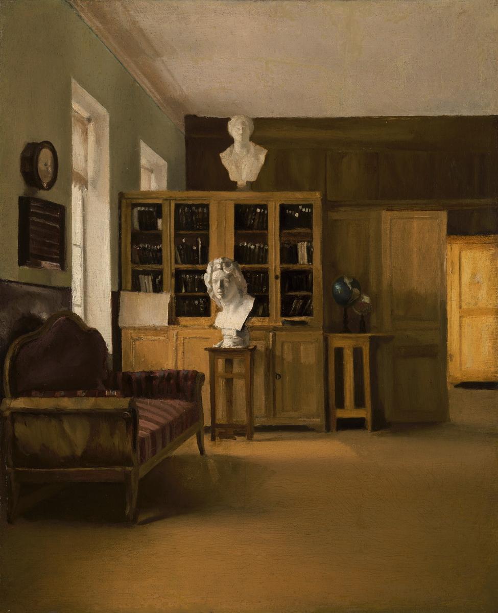 Внутренний вид библиотеки, mid-19th century