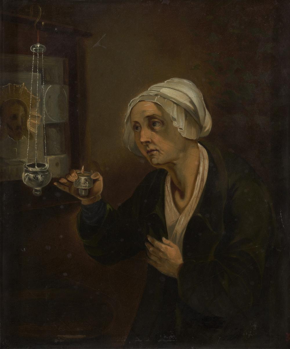 Женщина перед иконой, 1850s