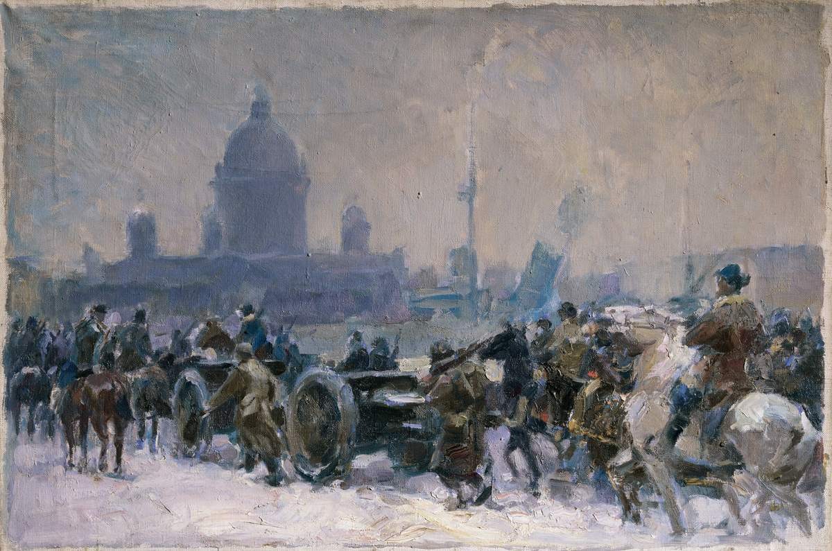 Артиллерия на набережной, Yaroslav Nikolaev, 1942