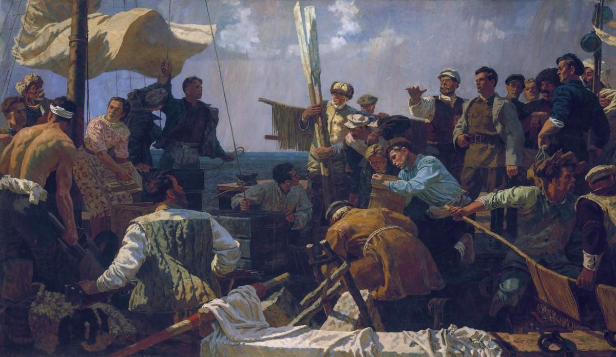 С. М. Киров в Астрахани в 1919 году, Vladimir Grigoryevich Odintsov, 1940–1949
