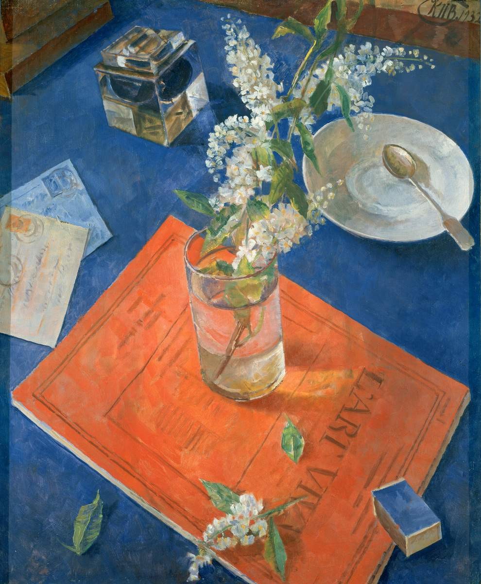 Черемуха в стакане, Kuzma Petrov-Vodkin, 1932