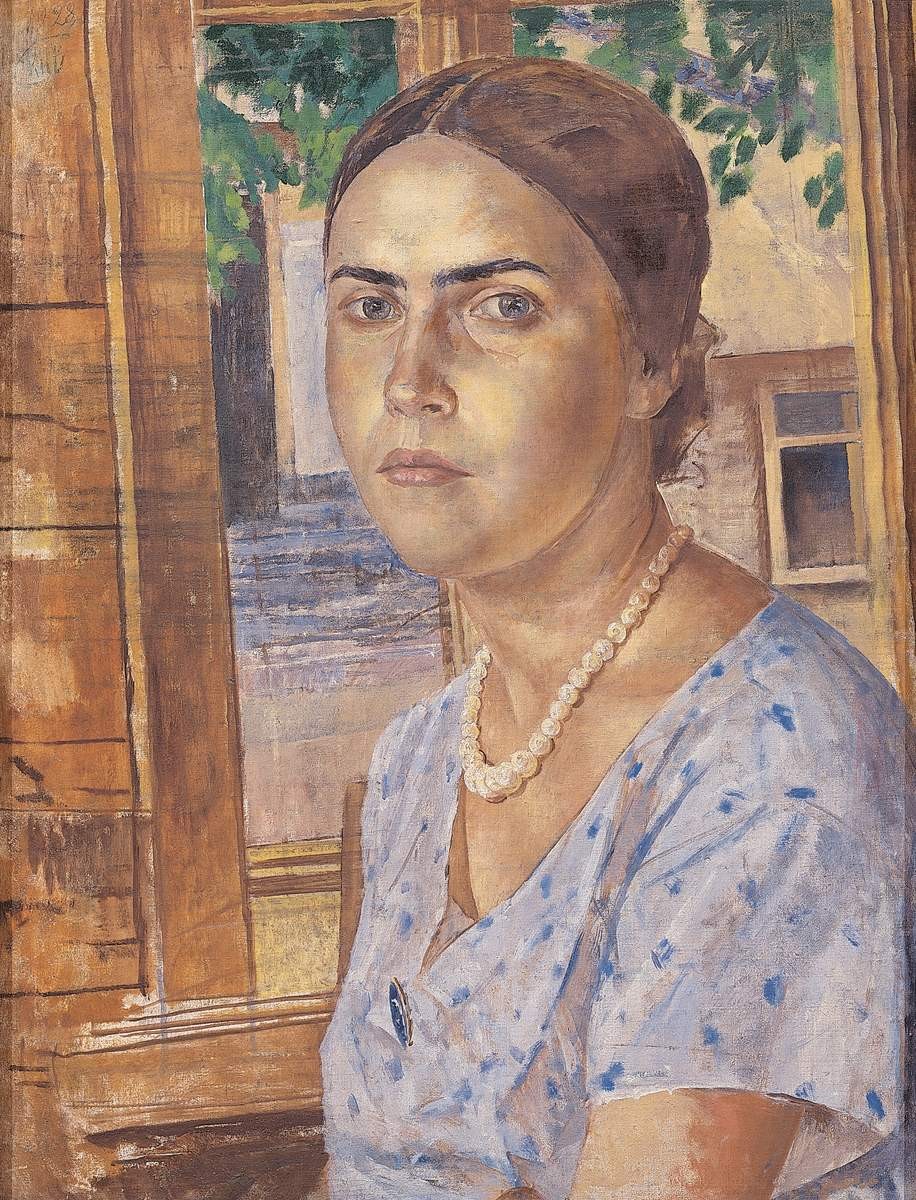 Девушка у окна, Kuzma Petrov-Vodkin, 1928