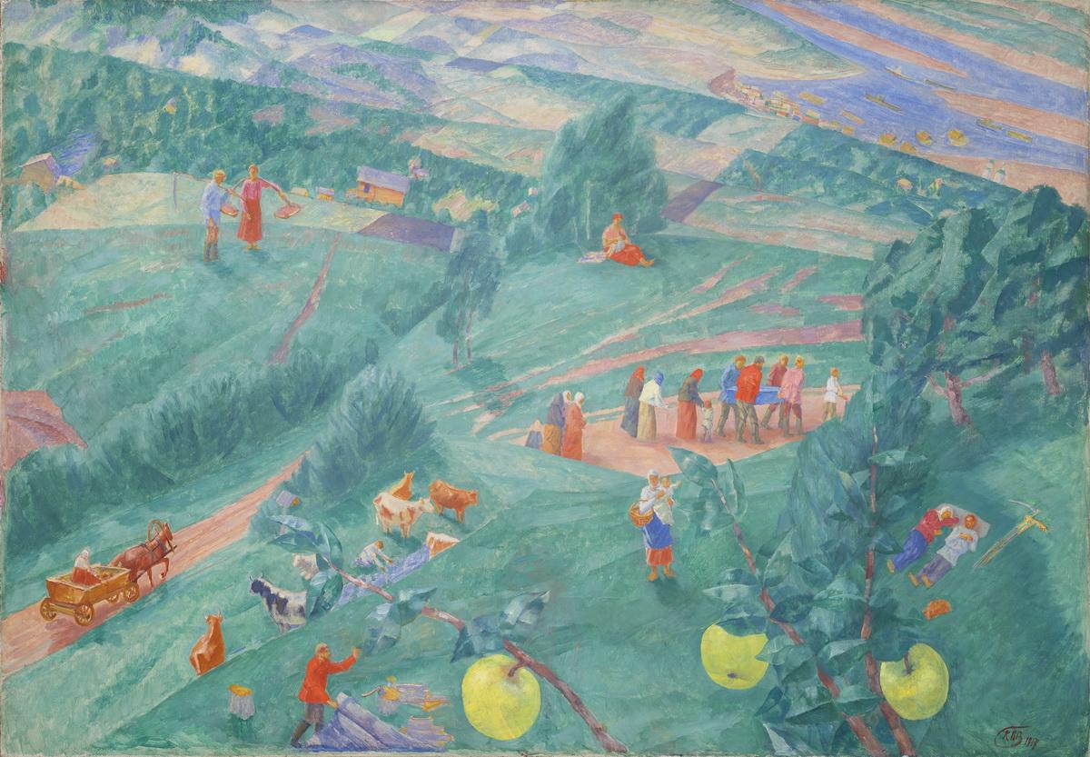 Полдень. Лето, Kuzma Petrov-Vodkin, 1917