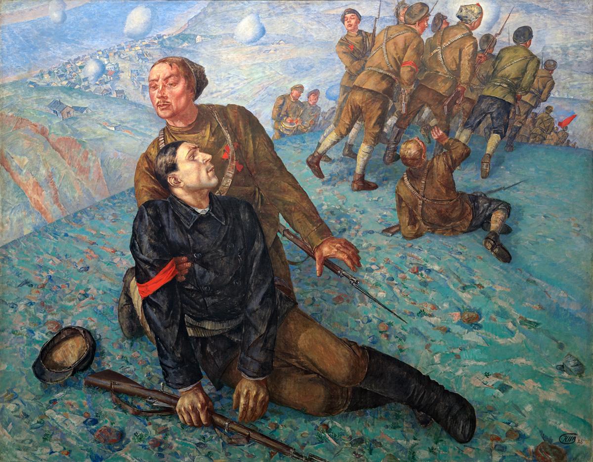 Смерть комиссара, Kuzma Petrov-Vodkin, 1928