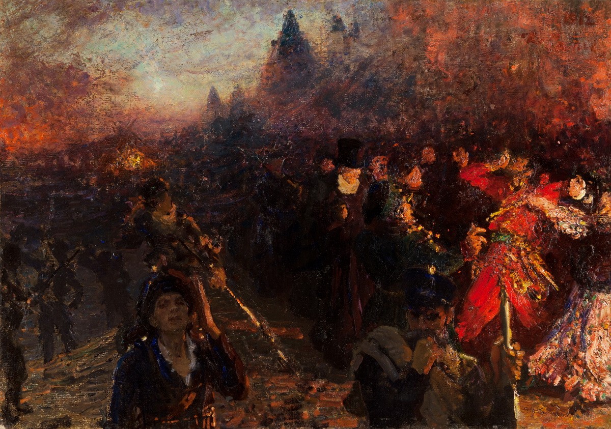 В осажденной Москве, Ilya Repin, 1912