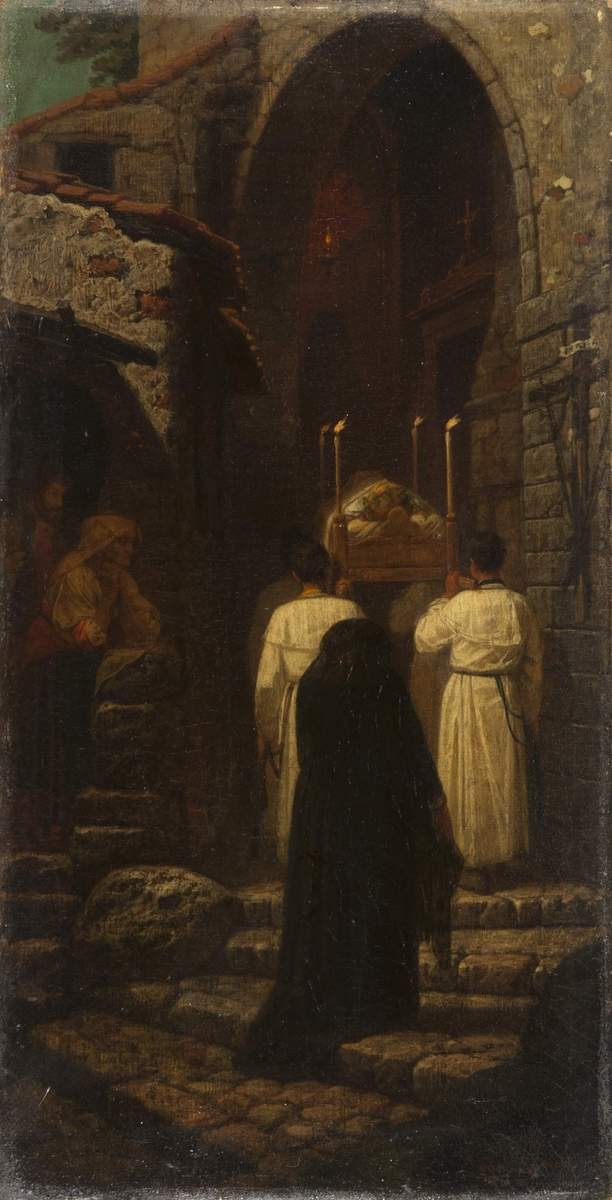 Похороны молодой девушки в Италии, Johann Reimers, 1858