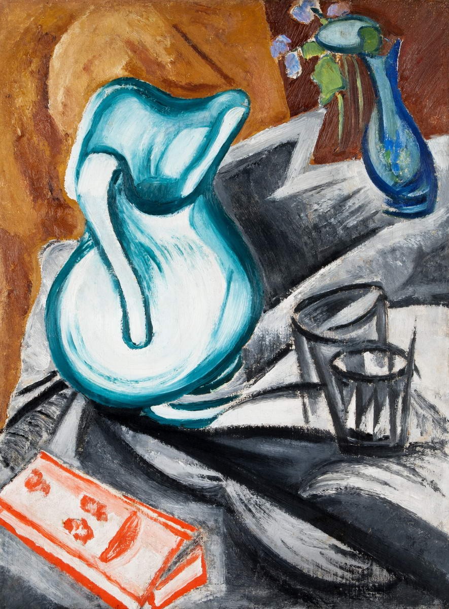 Натюрморт с зеленым кувшином, Olga Rozanova, 1913