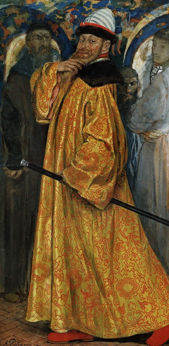 Пожалован шубой с царского плеча, Andrei Petrovich Ryabushkin, 1902