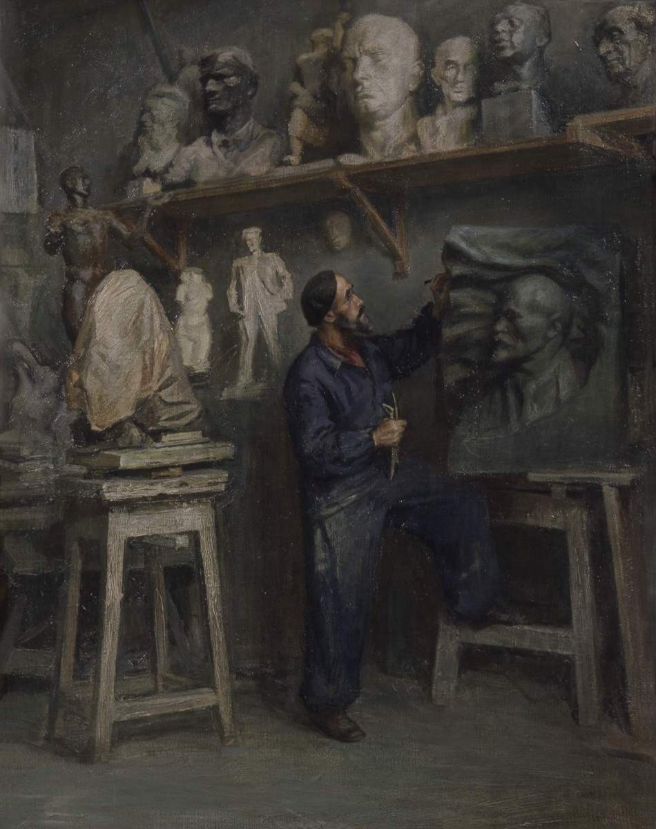 В мастерской скульптора, Serafima Ryangina, 1947