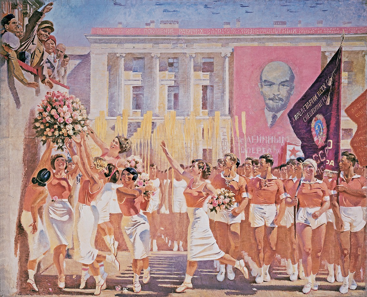С. М. Киров принимает парад физкультурников, Aleksandr Nikolaevich Samokhvalov, 1935
