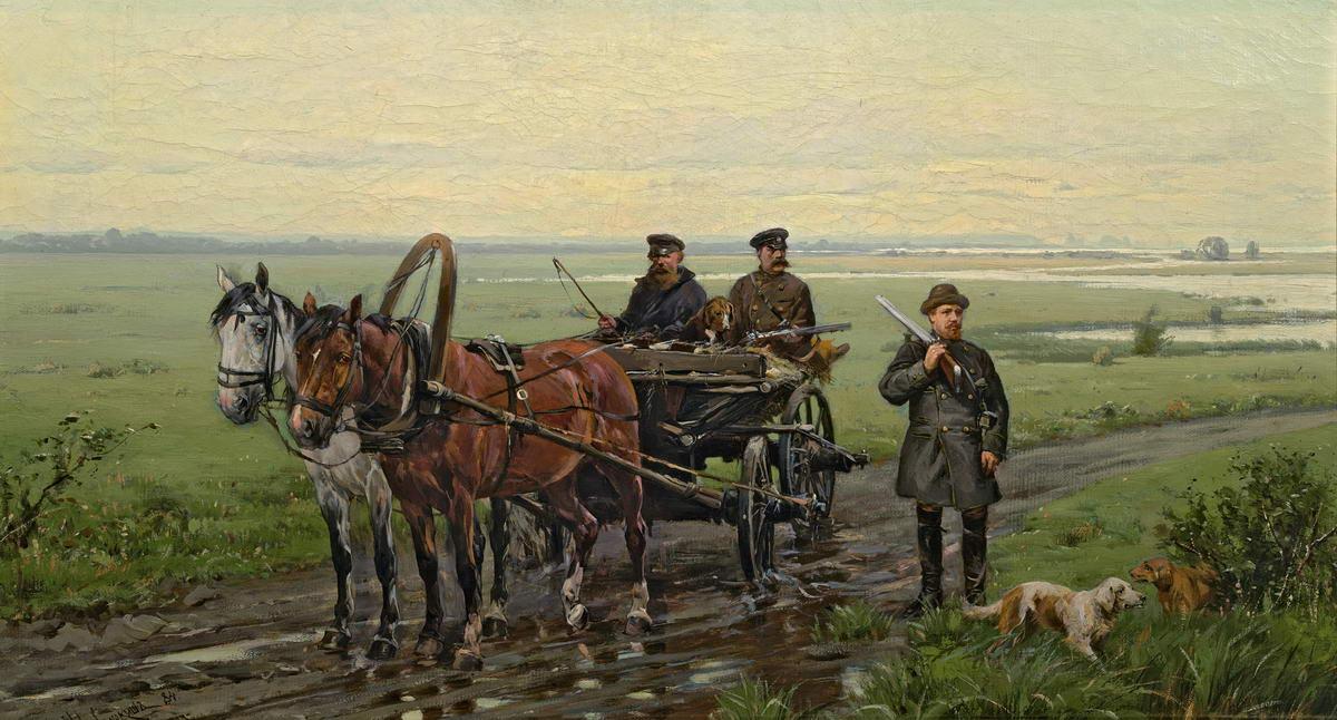 Охотничья сцена, Nikolai Samokysh, 1884