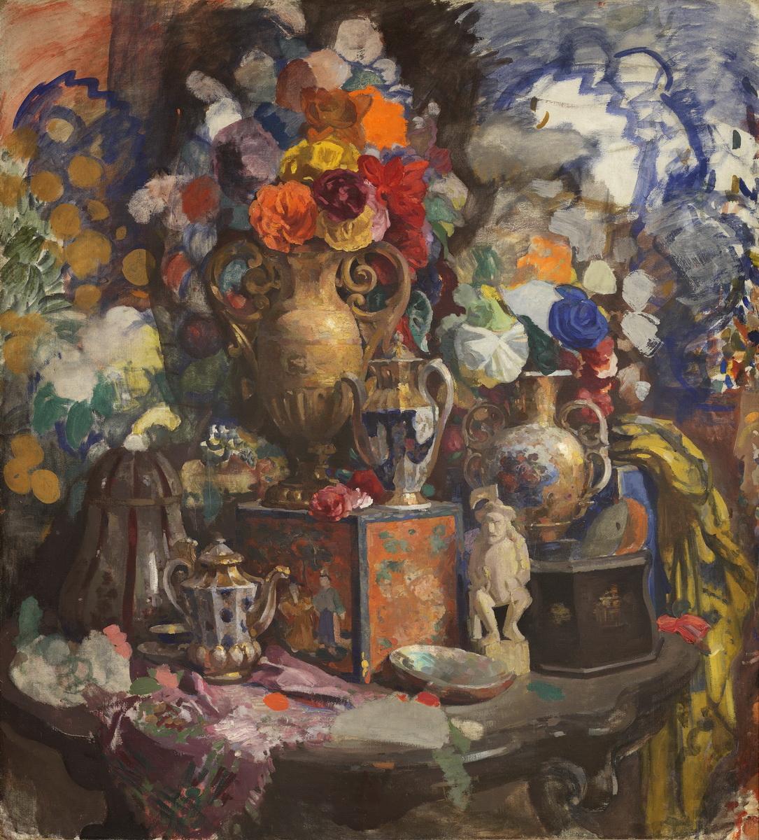 Цветы и фарфор, Nikolai Sapunov, 1912