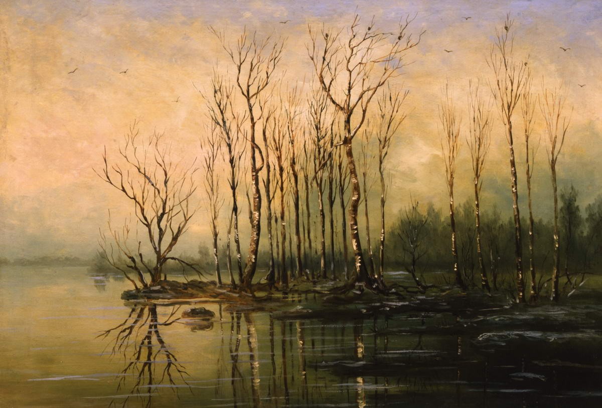 Ранняя весна. Половодье, Alexei Savrasov, 1868