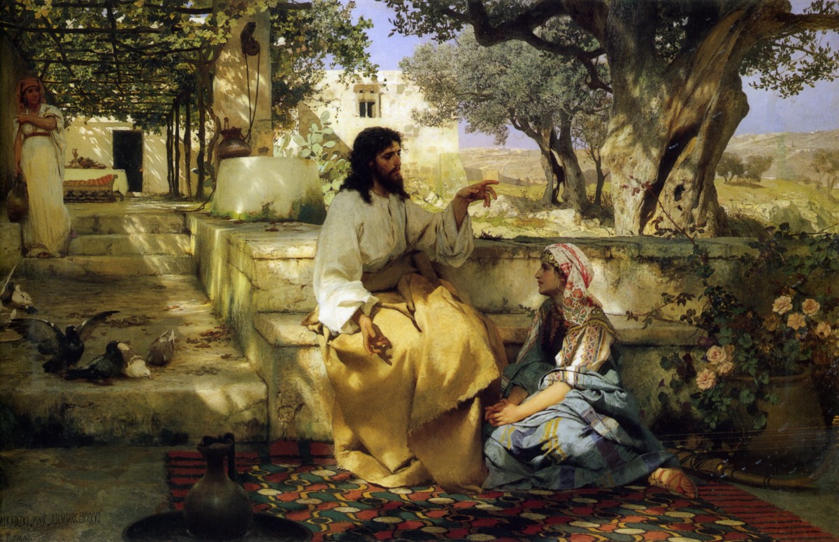 Христос у Марфы и Марии, Henryk Siemiradzki, 1886
