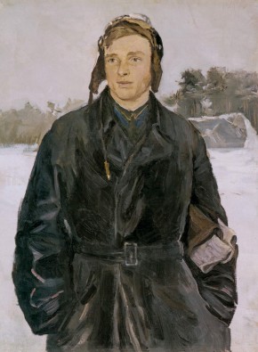 Портрет Героя Советского Союза, летчика-истребителя капитана С.Г. Литаврина