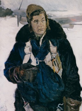 Портрет Героя Советского Союза, летчика-истребителя старшего лейтенанта И.М.Шишканя