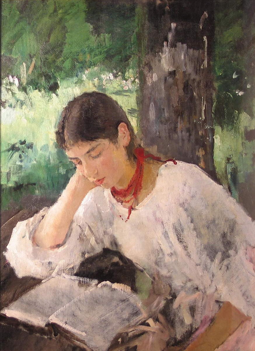Портрет Аделаиды Яковлевны Симонович (1872-1945), в замужестве фон Дервиз, двоюродной сестры художника, Valentin Serov, 1889