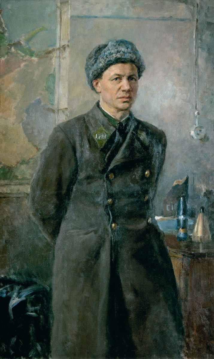 Портрет полкового комиссара В.И.Цветкова, Vladimir Aleksandrovich Serov, 1942