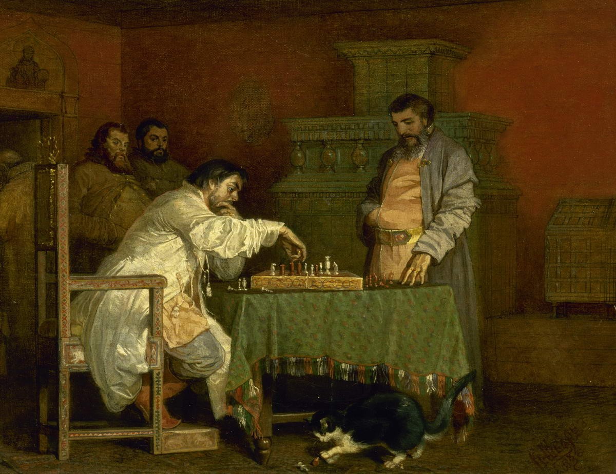 Сцена из домашней жизни русских царей (Игра в шахматы), Vyacheslav Schwarz, 1865