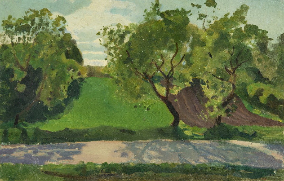Зимний склон за дорогой. Мартышкино, Konstantin Somov, 1902
