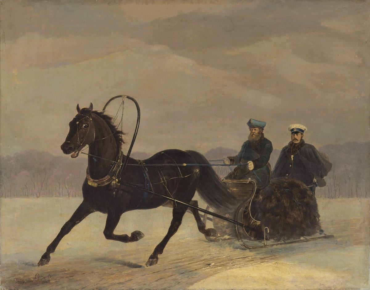 Александр II в санях, Nikolai Sverchkov, 1864