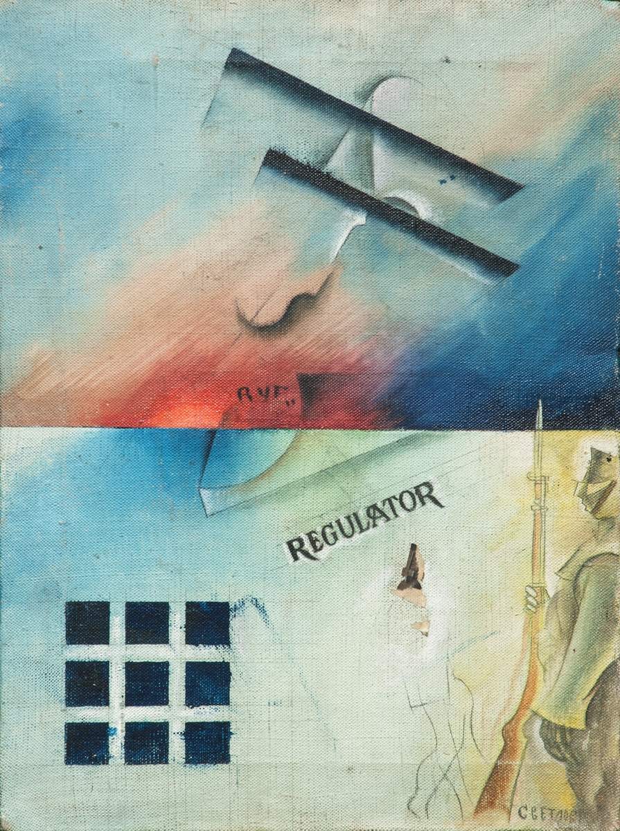 Композиция с часовым, Sergey Yakovlevich Svetlov, 1920