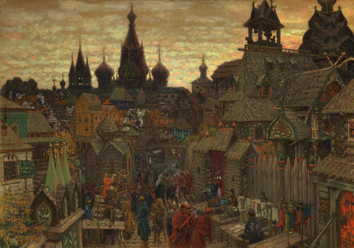 Старая Москва. Улица в Китай-городе начала ХVII века, Apollinary Vasnetsov, 1900