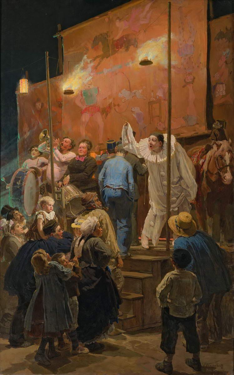 Акробаты (На празднике в окрестностях Парижа), Viktor Vasnetsov, 1877