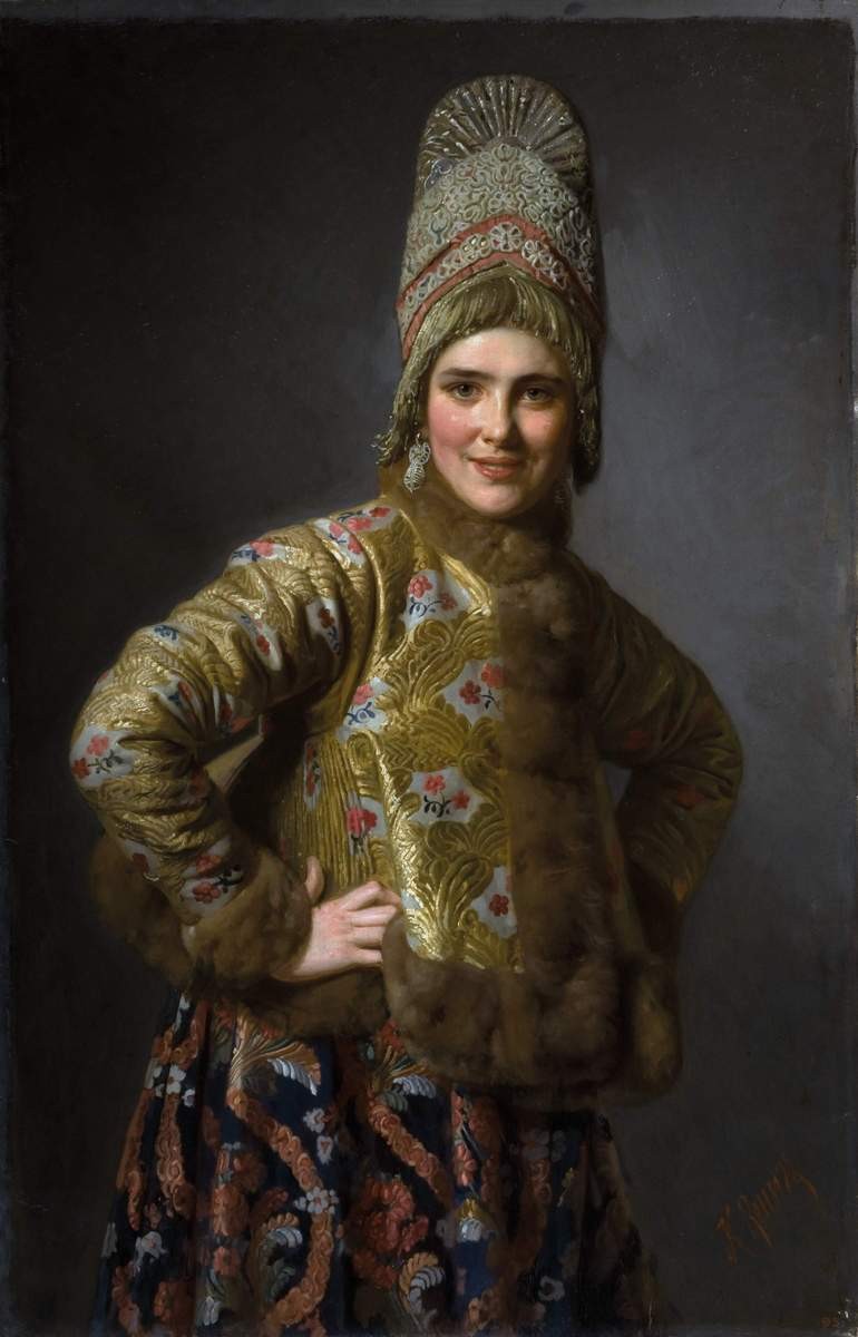 Русская девушка, Karl Gottlieb Wenig, 1889