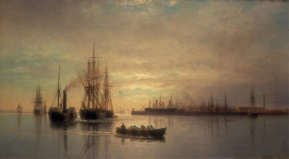 Вид Кронштадтского рейда, Lev Lagorio, 1876