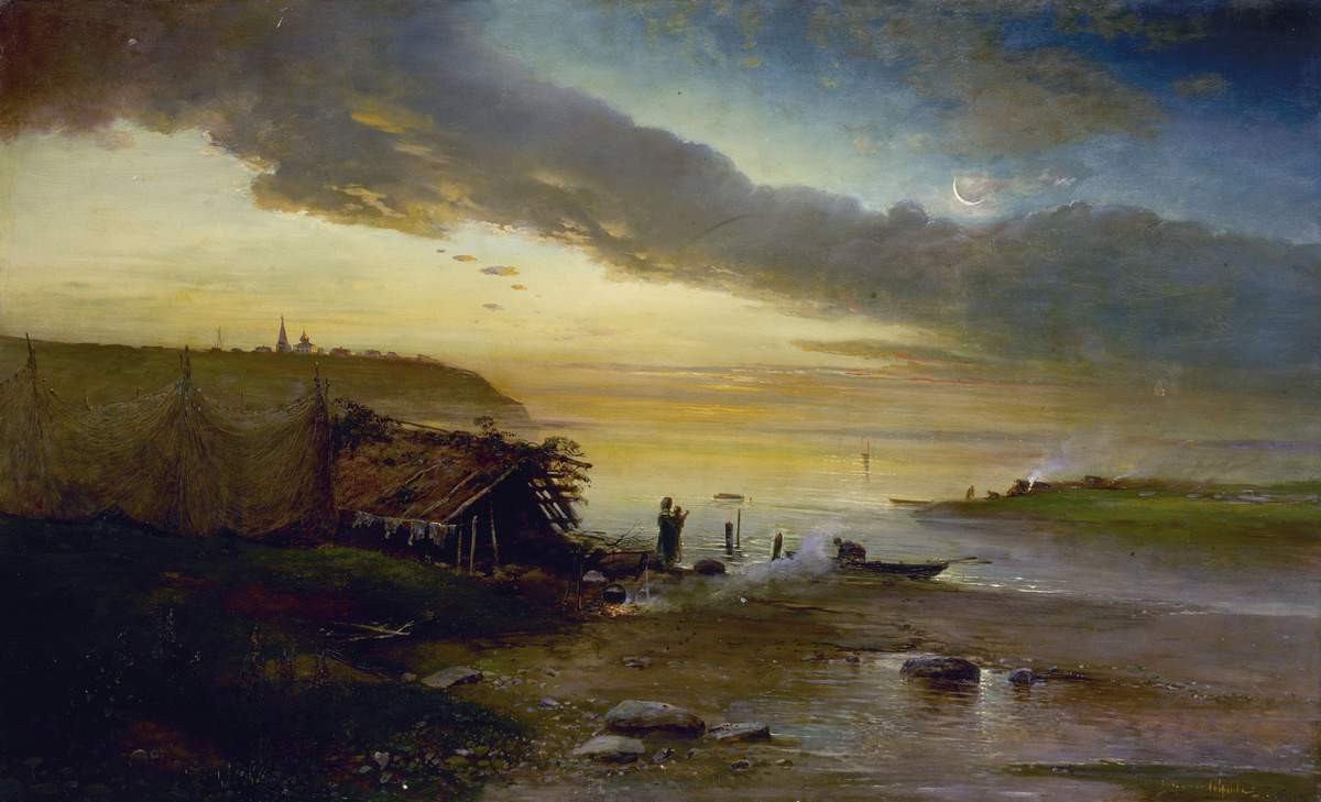 Волга. Раннее утро, Alexei Savrasov, 1884