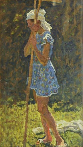 Девушка с граблями