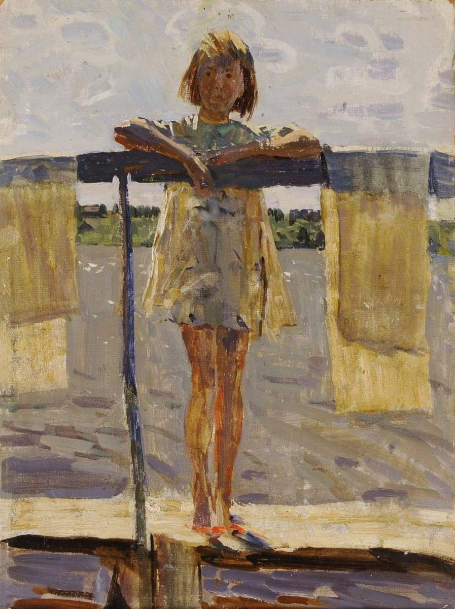 Девочка с полотенцем, Aleksei Tkachev, 1959