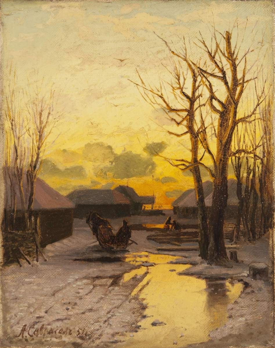 Весенний вечер, Alexei Savrasov, 1870s–1880s