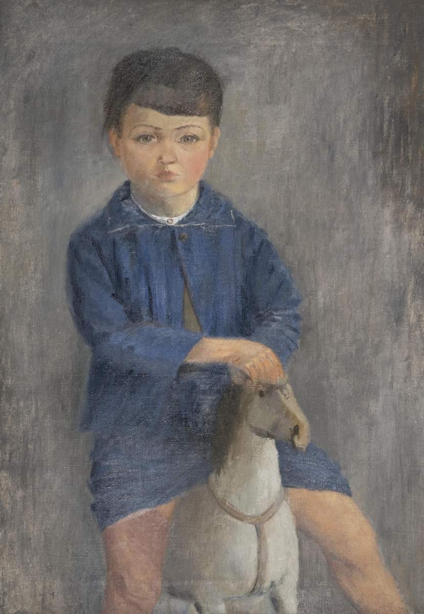 На лошадке. (Портрет сына), Viktor Proshkin, 1935